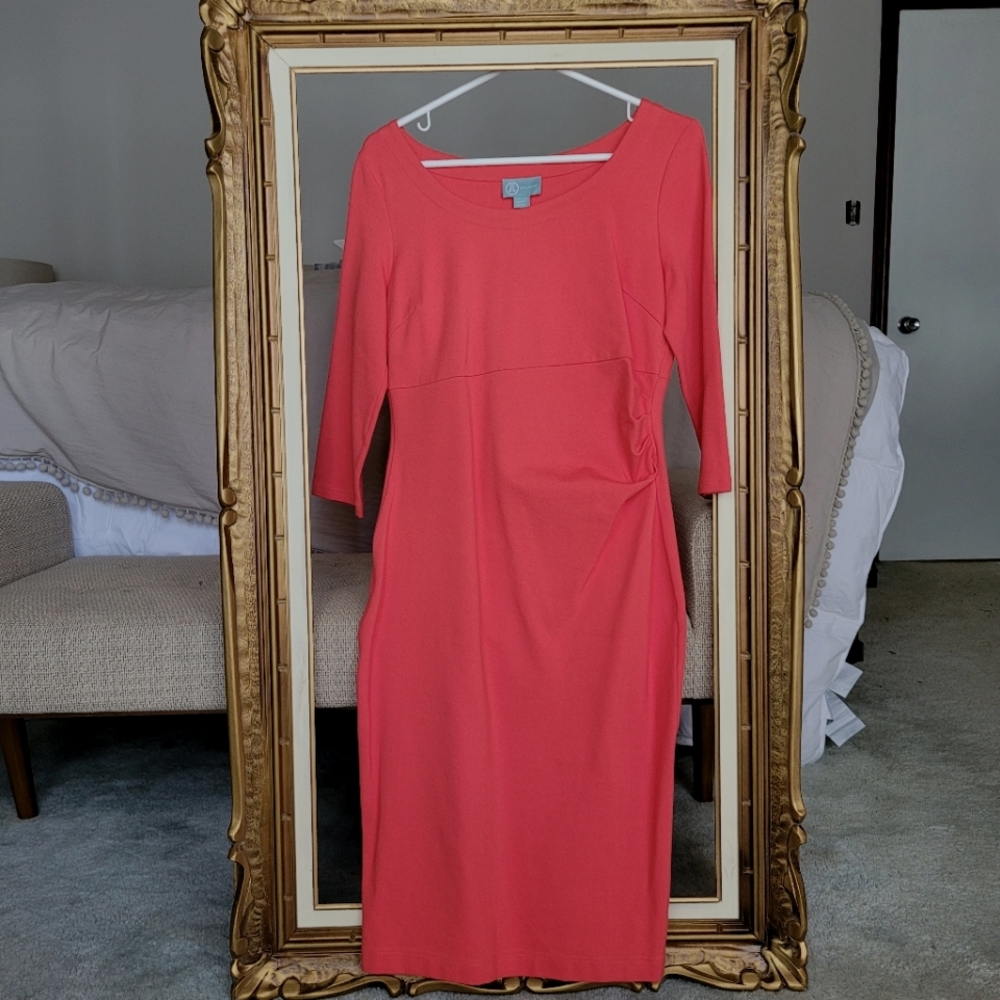 Coral shift dress